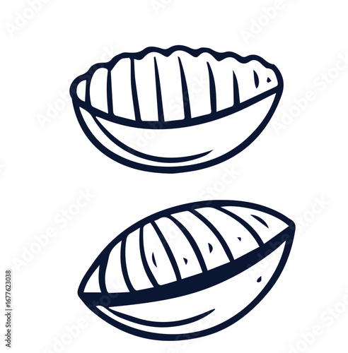 Line drawing cartoon wheat pasta stock illustration