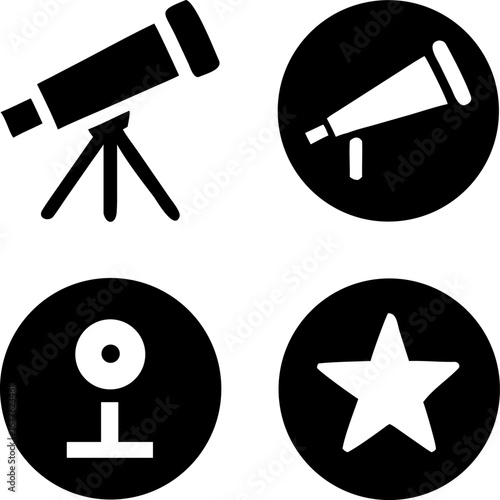 Explore the cosmos with these four essential astronomy icons, perfect for science communication and education projects.