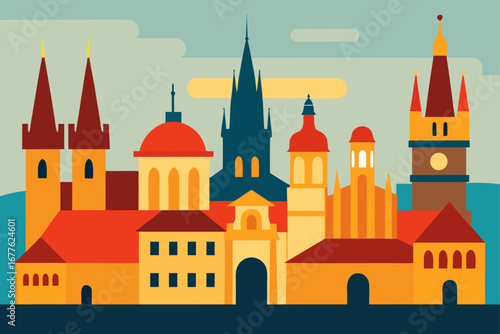 vector illustration of castle