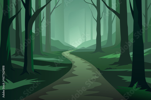 Foggy Forest Path