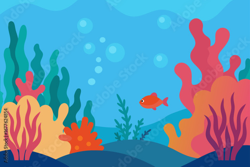 Coral Reef Underwater Scene