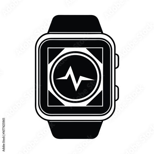 Fitness tracking app icon with smartwatch display