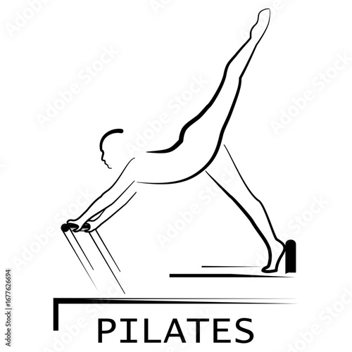 Sports icon silhouette of a pilates movement
