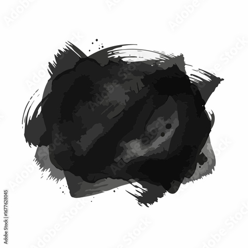 Expressive black ink blot texture, a versatile design element for creative projects, artistic backgrounds, and modern abstract compositions.
