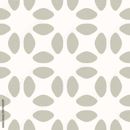 Wallpaper Mural Vector geometric seamless pattern. Simple floral ornament. Abstract background with flower silhouettes, leaves, petals, smooth grid, tiles. Elegant minimal ornament in oriental style. Repeated design Torontodigital.ca