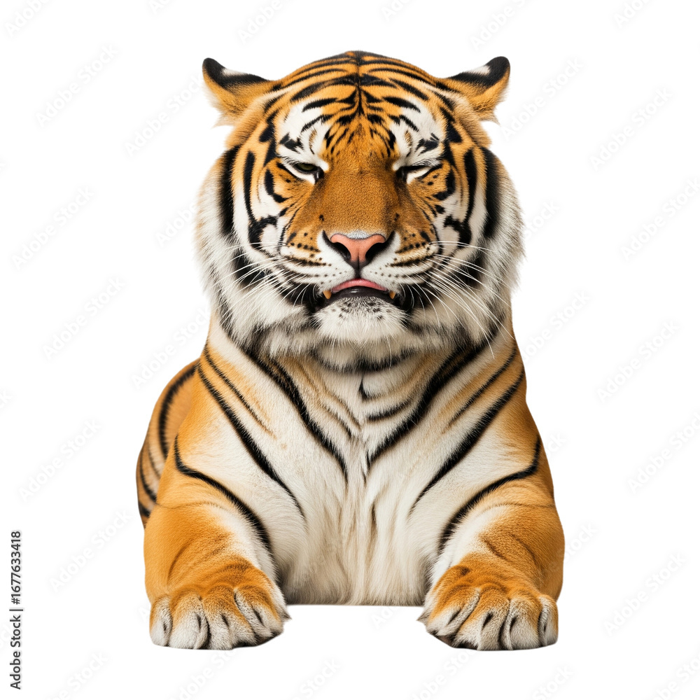 Obraz premium An image of a sitting tiger with a 