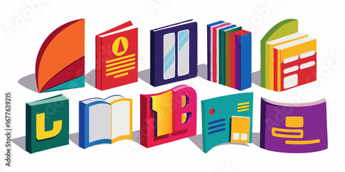 Set of different tools for creating a DIY vision board 3d icons. Colorful isometric icons isolated on white background. Vector illustration.