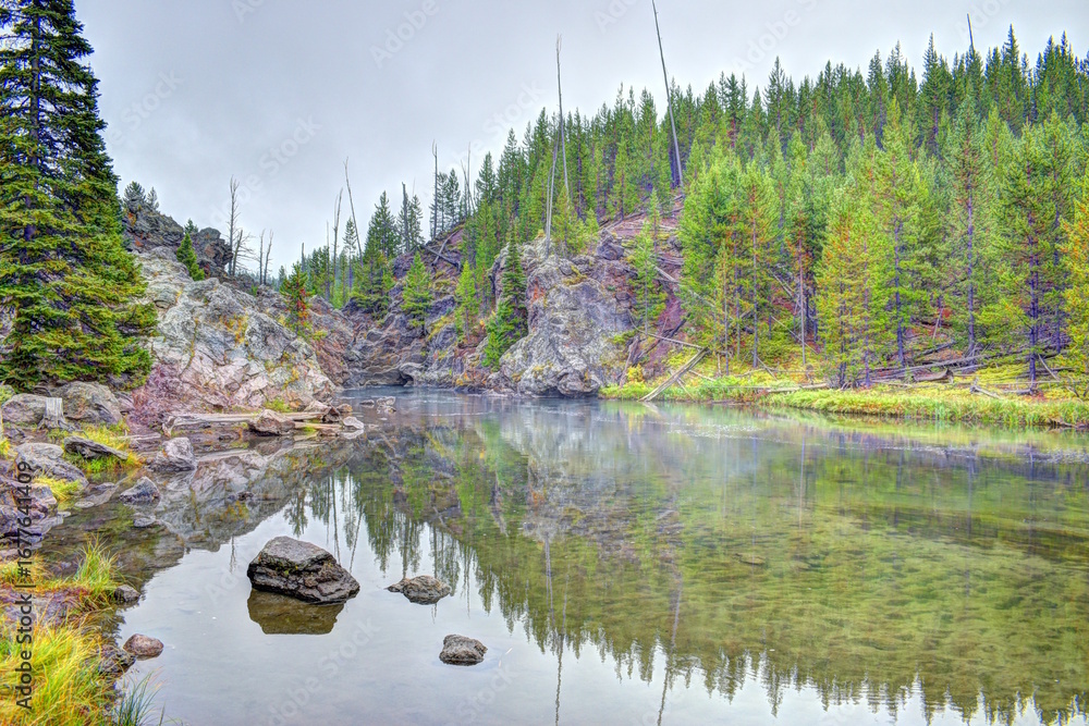 Naklejka premium Firehole River in Yellowstone National Park.
