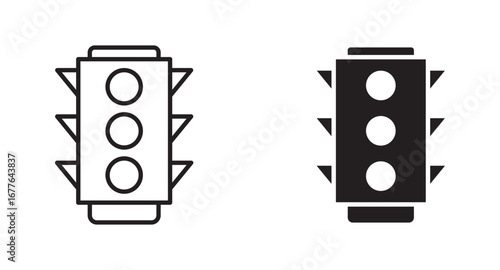 Traffic control light , signal flat icon for apps and websites