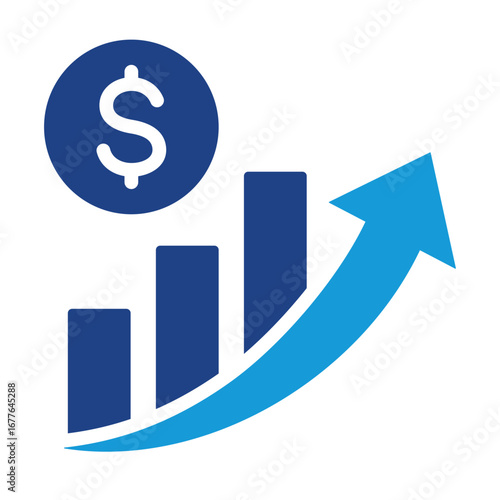 Flat Money Growth Plant Icon — Investment Concept Vector