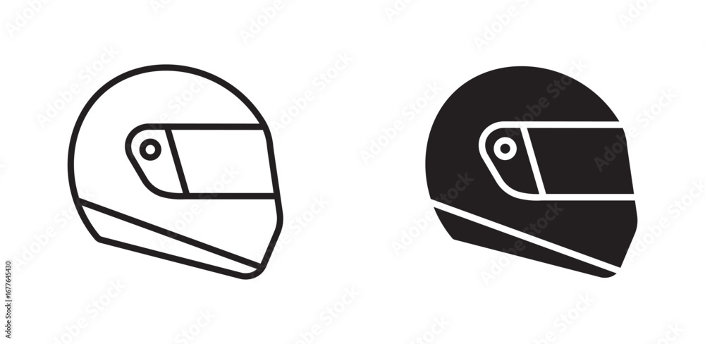 Obraz premium motorcycle helmet vector icon set .