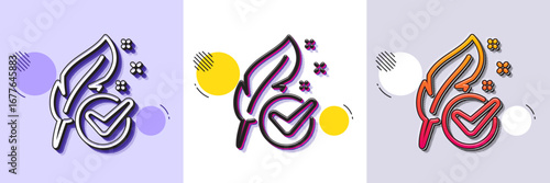 Hypoallergenic tested line icon. Halftone dotted pattern. Gradient icon with grain shadow. Feather sign. No synthetic symbol. Line hypoallergenic tested icon. Various designs. Vector