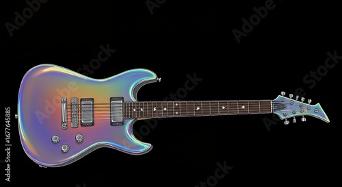 Iridescent electric guitar image