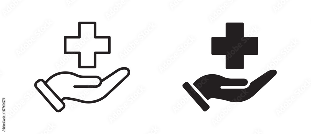 Obraz premium Health care icons set. Medicals care vector illustration