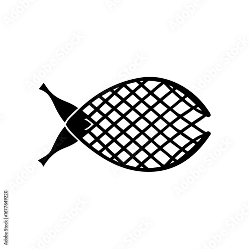 Traditional Woven Fish Basket (Bamboo Pata) Silhouette
