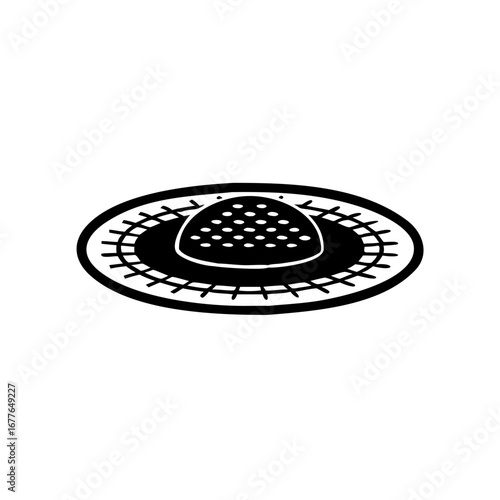 Rustic Table Mat Under Dish Graphic, Eco-Friendly Jute Tableware Icon
