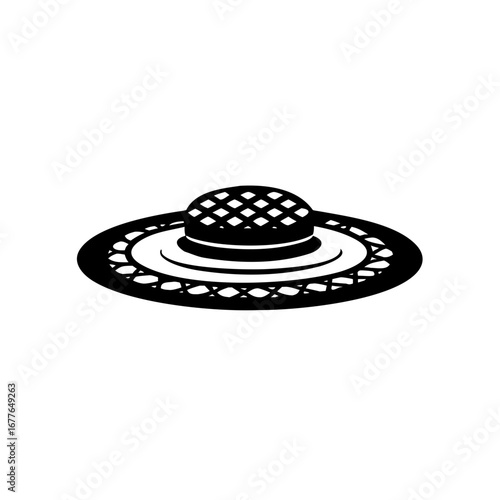 Rustic Table Mat Under Dish Graphic, Eco-Friendly Jute Tableware Icon
