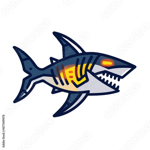 Wallpaper Mural Vector icon of a cyberpunk shark, Torontodigital.ca
