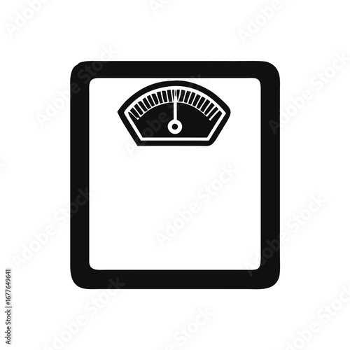 Black and white analog bathroom scale for measuring weight, health check