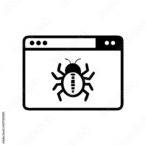 Bug in a web page, indicating software error or vulnerability issue