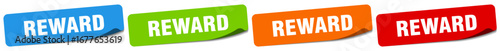 reward sticker. reward sticker set on white background