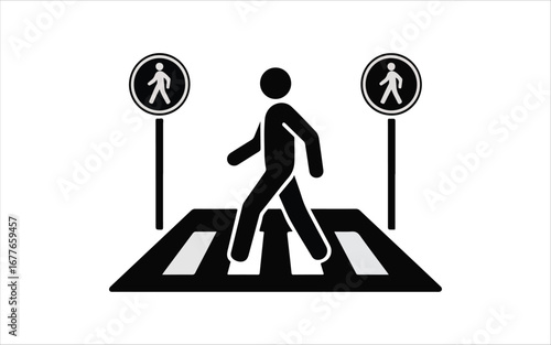 pedestrian crossing sign with arrow