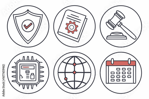 Vector art of business and law icons
