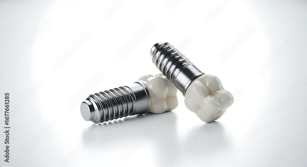 Fototapeta premium Two miniature led light bulbs with screw bases for energy efficient lighting solutions