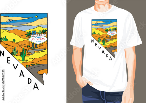 Canvas Print Nevada State Skyline t-shirt design unique idea