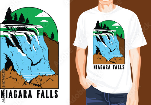 Niagara falls t-shirt design unique idea