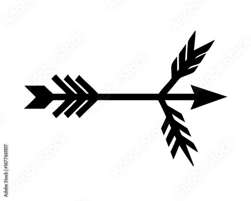 Stylized doodle arrow design representing choice and diverging paths, a unique sketch icon