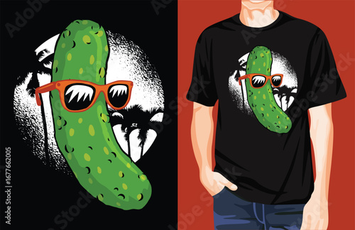 Pickle glasses t-shirt design unique idea