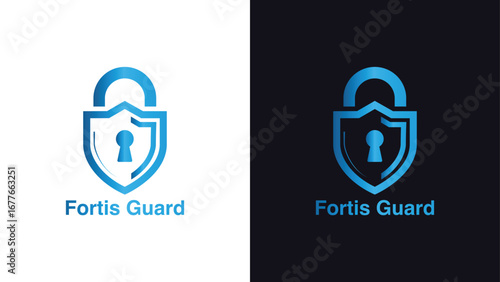 Fortis Guard Security Logo with Shield and Lock Icon