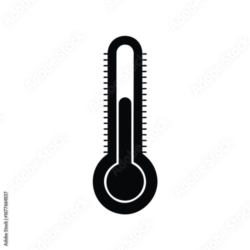 Silhouette thermometer illustration for weather, science and temperature reading analysis, thermometer silhouette vector illustration