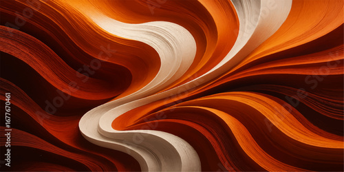 Abstract red and yellow swirling wave background with fiery liquid texture and light motion design