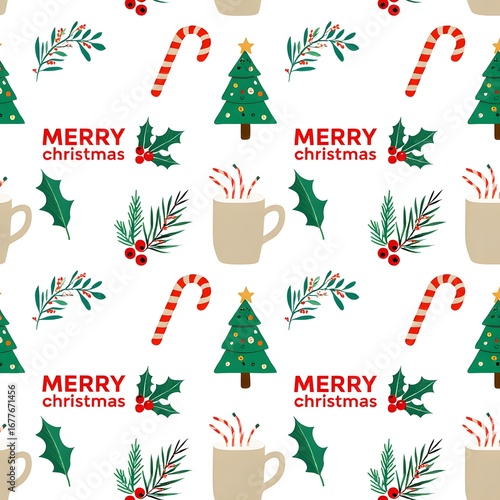 christmas tree seamless pattern