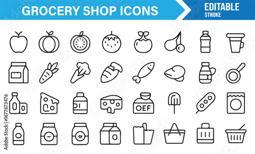 Running and competition outline icons collection for track events and athletic designs