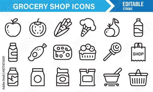 Editable stroke line icons for marathon, athletics, and endurance sports event graphics