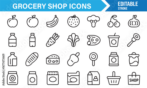 Editable stroke line icons for marathon, athletics, and endurance sports event graphics