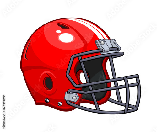 classic american football gridiron helmet red sport icon symbol logo vector isolated on transparent background