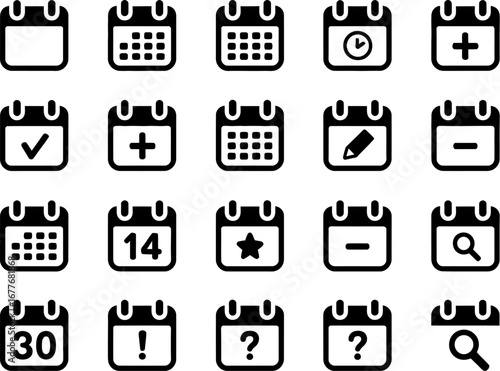 Calendar icon set vector illustration appointment reminder