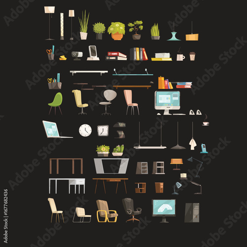 Different Furniture for home and office icons Best File for downloads