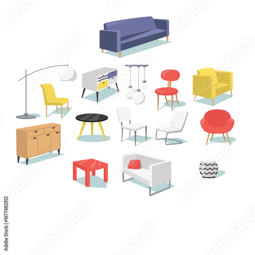 Different Furniture for home and office icons Best File for downloads