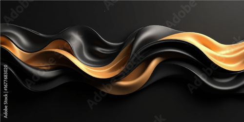 Colorful orange and red flame motion effect vector illustration with flowing black lines on a dark backdrop