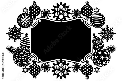 Vintage frame with a floral grape and leaf vine pattern border decoration