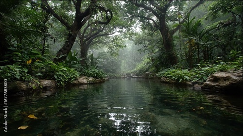 Rainforest ambient sound captures the lush audio environment of tropical forests, featuring calls from birds, insects, and other wildlife.