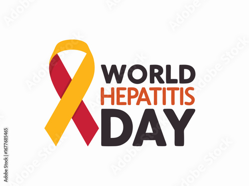 World Hepatitis Day awareness ribbon and text health