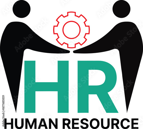 Print Modern Human Resource Logo Design – HR Management, Teamwork & Business Collaboration Icon