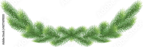 Traditional winter and Christmas wreath garland , wreath of fir branches. Christmas card for the festive season. Eps 10