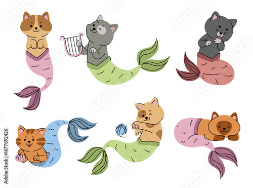 Playful Cat Mermaids Collection